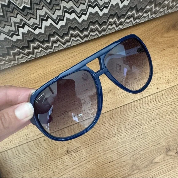 Gucci GG1622S HCM44 Blue White Sporty Aviator Sunglasses Authentic - Picture 5 of 10